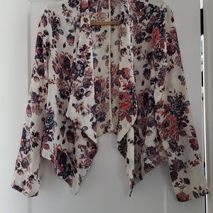 Women's floral crop blazer